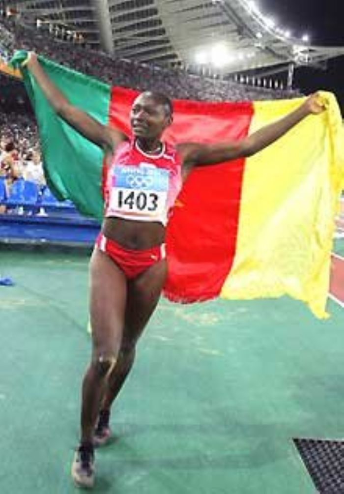 Interview de charlotte Mbango apres sa medaille d'or au J.O.d'Athene